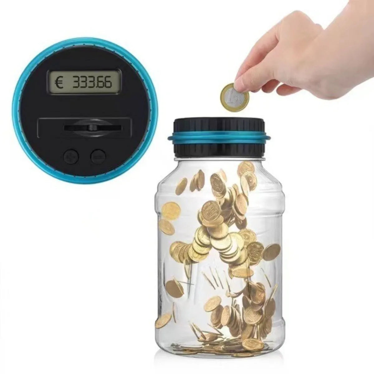 Electronic Piggy Bank Counter Coin Digital LCD Counting Coin Money Saving Box Jar Coins Storage Box for USD EURO Money Gifts