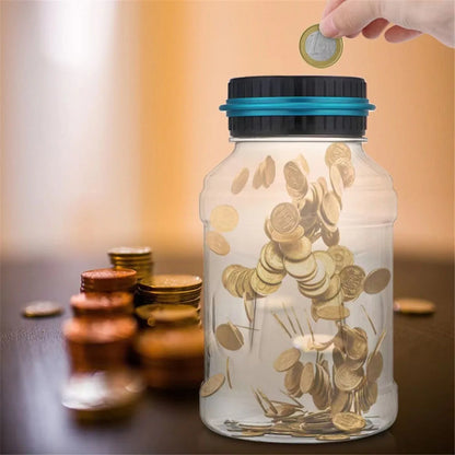 Electronic Piggy Bank Counter Coin Digital LCD Counting Coin Money Saving Box Jar Coins Storage Box for USD EURO Money Gifts